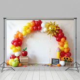 Aperturee - Aperturee Arch Balloons Sun Back To School Photography Backdrop